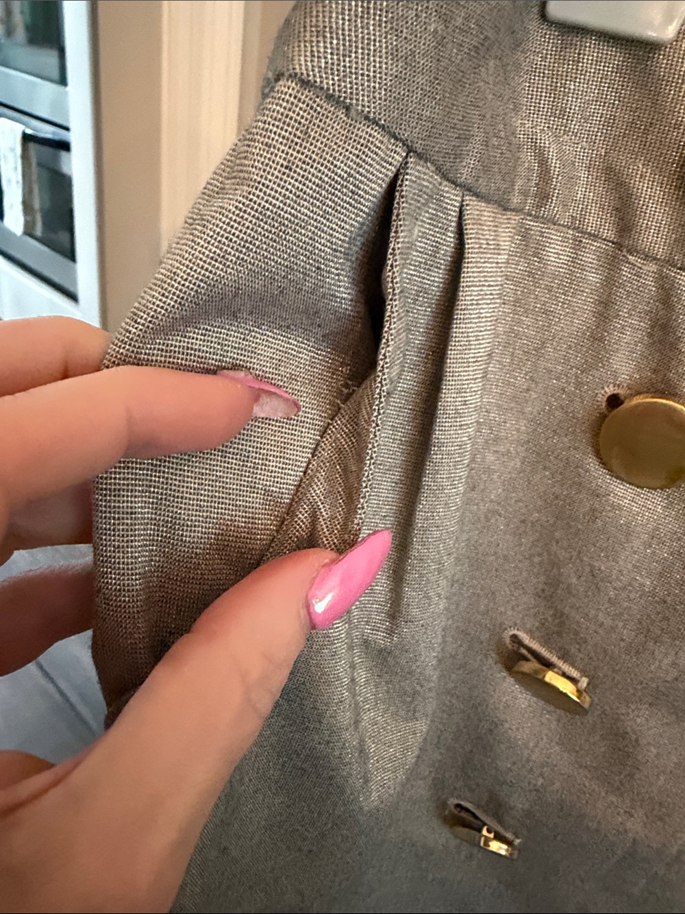 Banana Republic Beige Pencil Skirt with Gold Button Accents - Picture 6 of 13